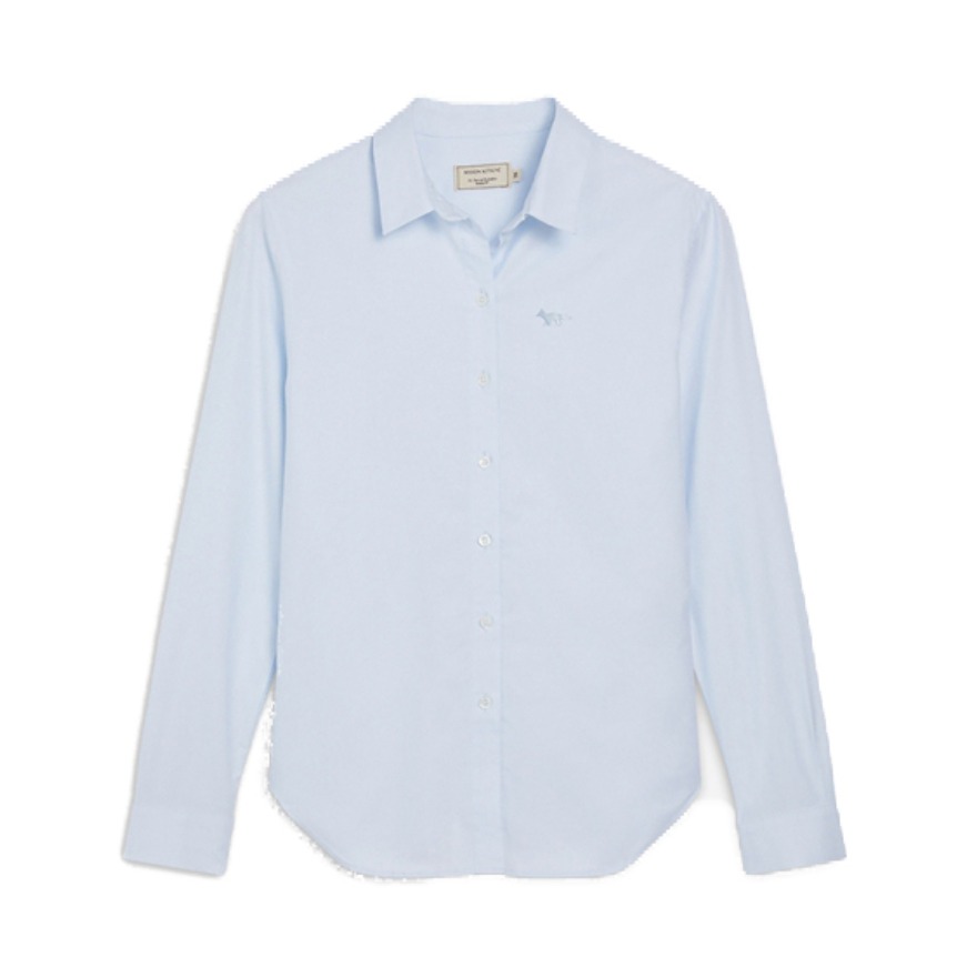 Maison Kitsune 狐狸刺绣纯色百搭经典长袖休闲衬衫 男女同款 FW00402WC2010