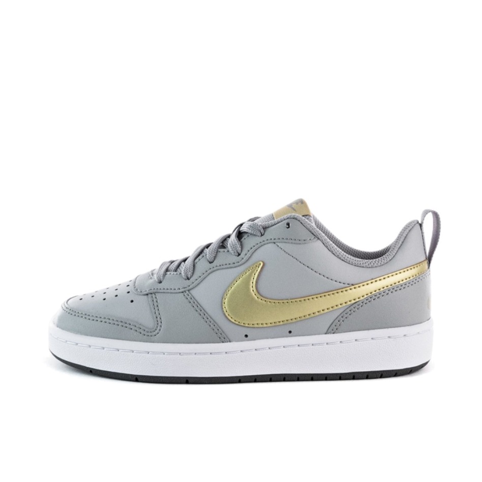 推荐商品：Nike Court Borough 2 板鞋 复古时尚支撑舒适百搭轻便防滑 灰色/金色