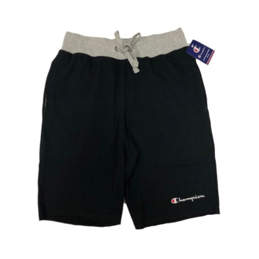 Champion 刺绣草写logo拼接纯棉运动短裤 男女同款
