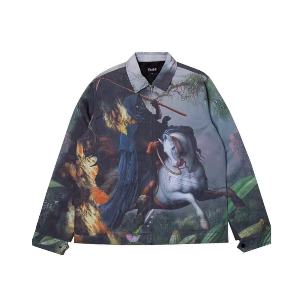 Ripndip 战马油画黑猫教练夹克 男女同款