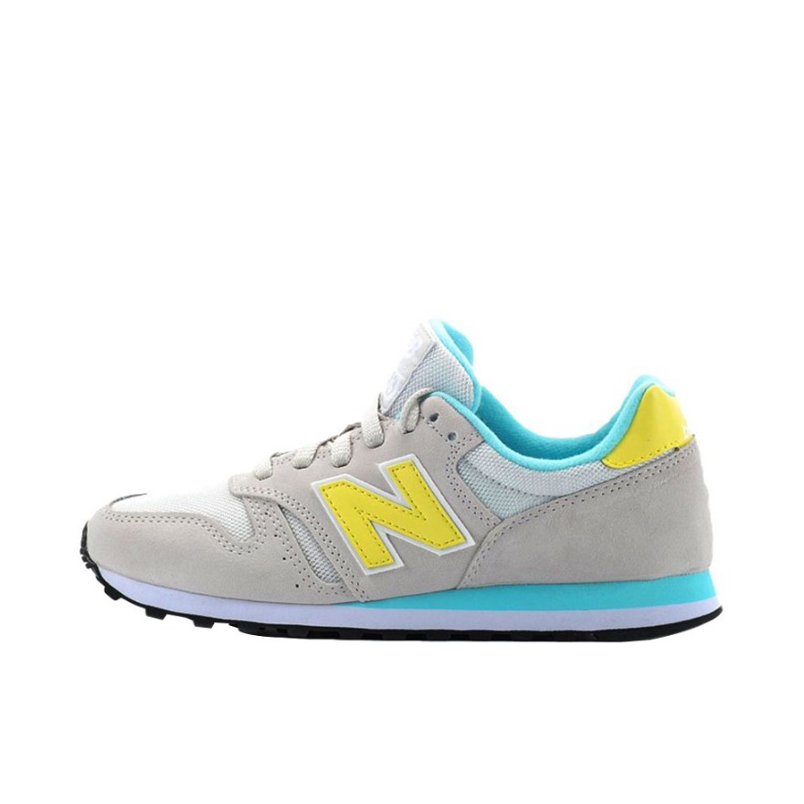 推荐商品：New Balance 373 织物 经典复古 百搭简约 网布 减震 舒适透气 防滑耐磨 低帮 合成革 马拉松 轻便缓震 运动休闲鞋 蓝色/灰色/黄色