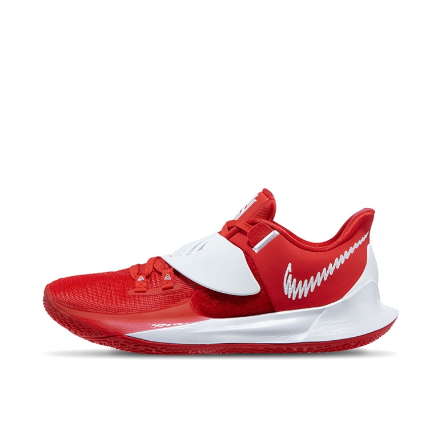推荐商品：Nike Kyrie Low 3 欧文 zoom 舒适透气 防滑耐磨 轻便减震 包裹性 支撑 圆头 织物 实战 篮球鞋 红色/白色