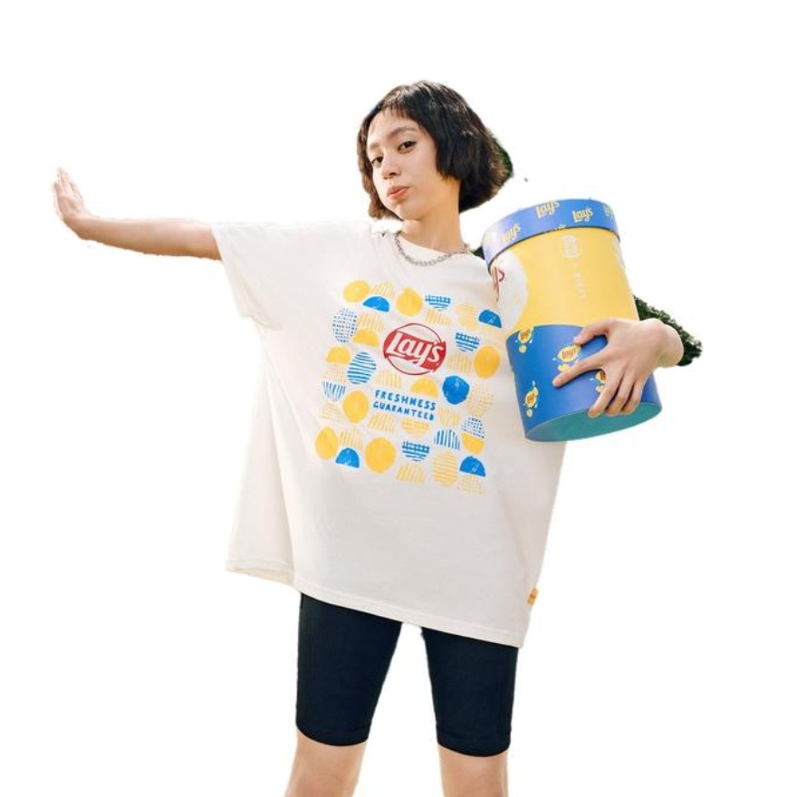 【乐事联名】乐町 休闲薯片印花T短袖t恤 女装 CWDAB2805
