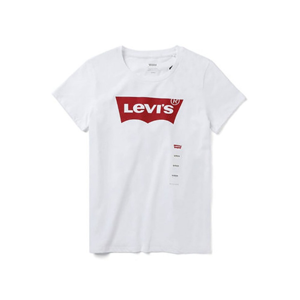 Levi's 白色纯棉经典印花短袖T恤 女装 17369