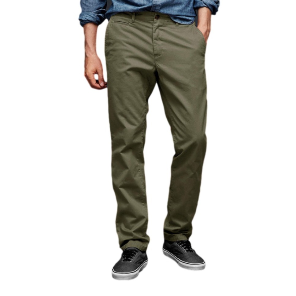 Gap 斜纹棉修身纯色休闲裤 243639