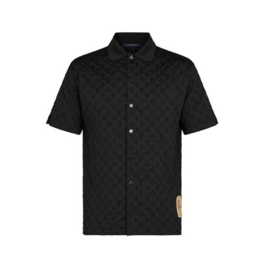LOUIS VUITTON x NBA 联名款 Monogram单排扣Logo满印短袖衬衫