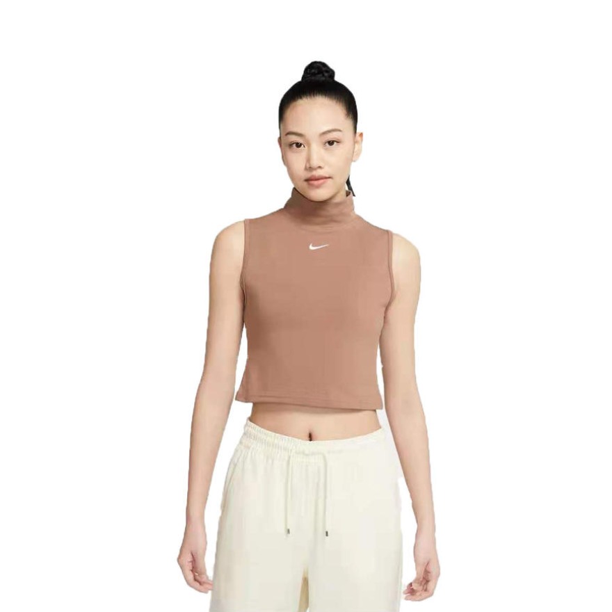 Nike Sportswear Essentials 系列透气高领无袖短款T恤 女装 DD5881