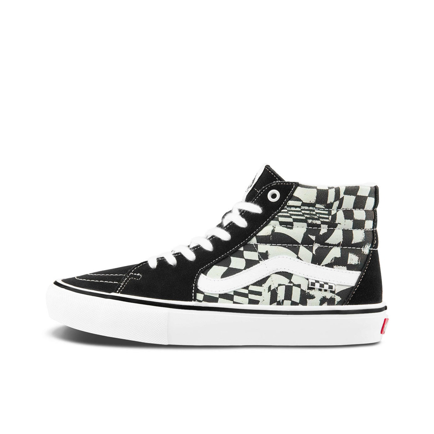 推荐商品：Vans/范斯 SK8-Hi 板鞋 潮流经典拼接复古街头厚底 黑白棋盘格/侧边条纹