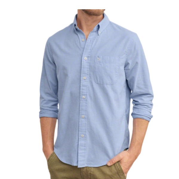 Abercrombie Fitch 牛津纺衬衫修身休闲长袖衬衣 男女同款