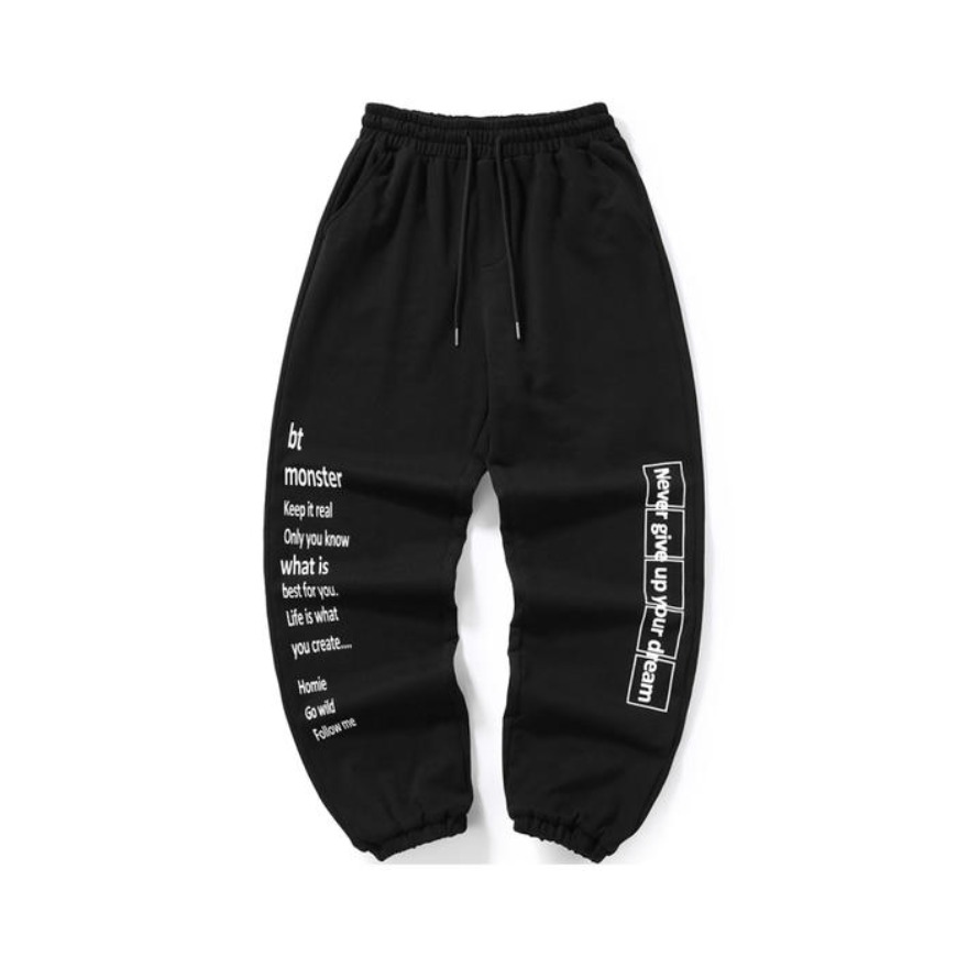 bt 字母印花弹力系绳束脚运动长裤 男女同款 TYP136