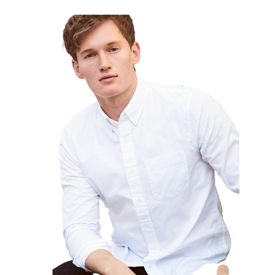 Abercrombie Fitch 牛津纺衬衫修身休闲长袖衬衣 男女同款