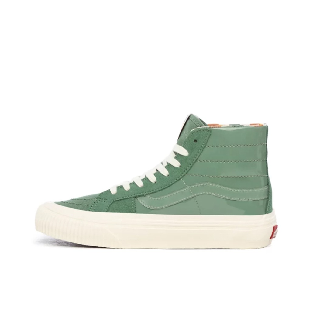 推荐商品：Vans/范斯 SK8-Hi 板鞋 潮流经典拼接复古街头厚底 墨绿/漆皮