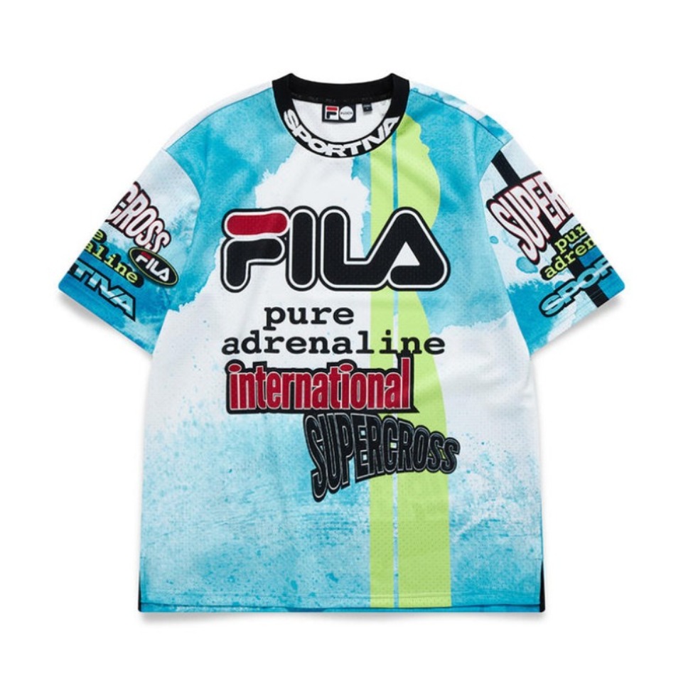 FILA 男子时尚印花运动短袖T恤