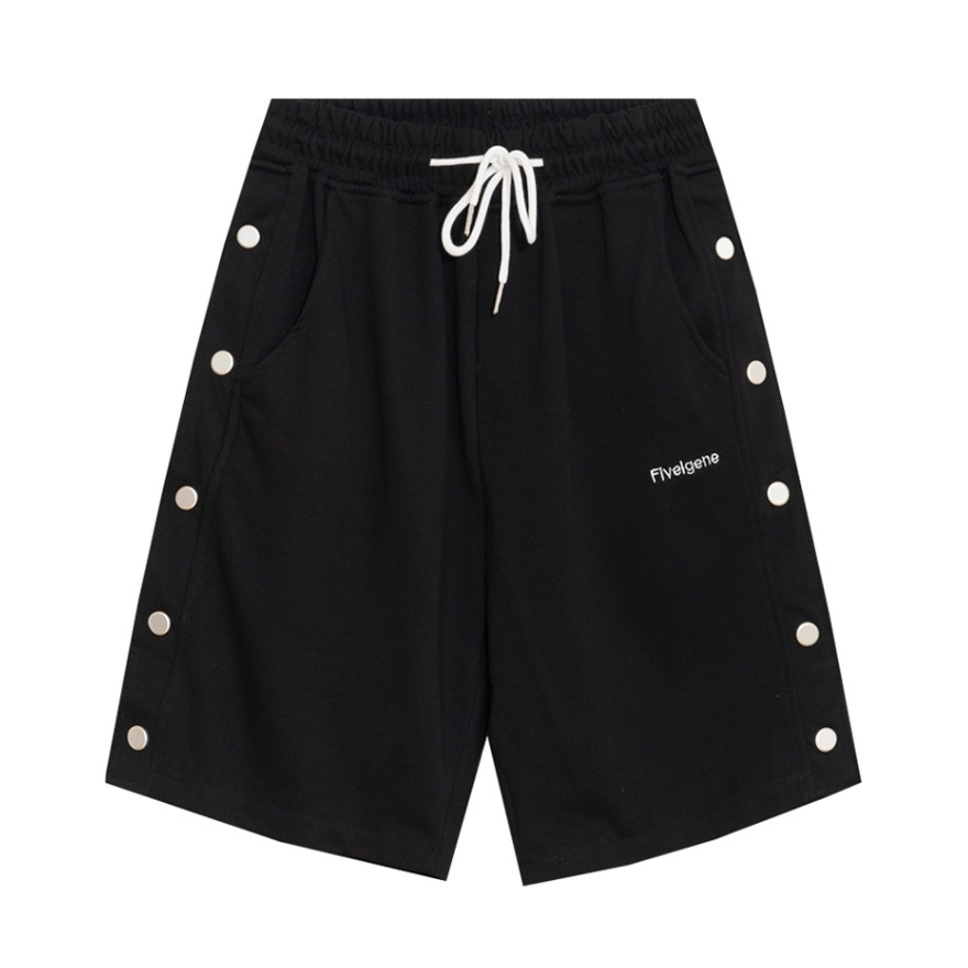 Blue Lotuss 潮牌字母刺绣排扣休闲短裤