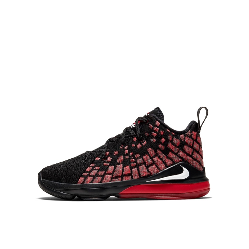 推荐商品：Nike LeBron 17 时尚潮流 轻便缓震 耐磨透气 儿童篮球鞋 Infrared 小童/黑红
