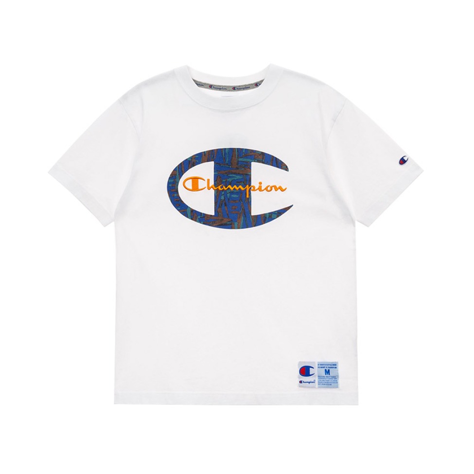 Champion 双logo贴布短袖T恤 男女同款