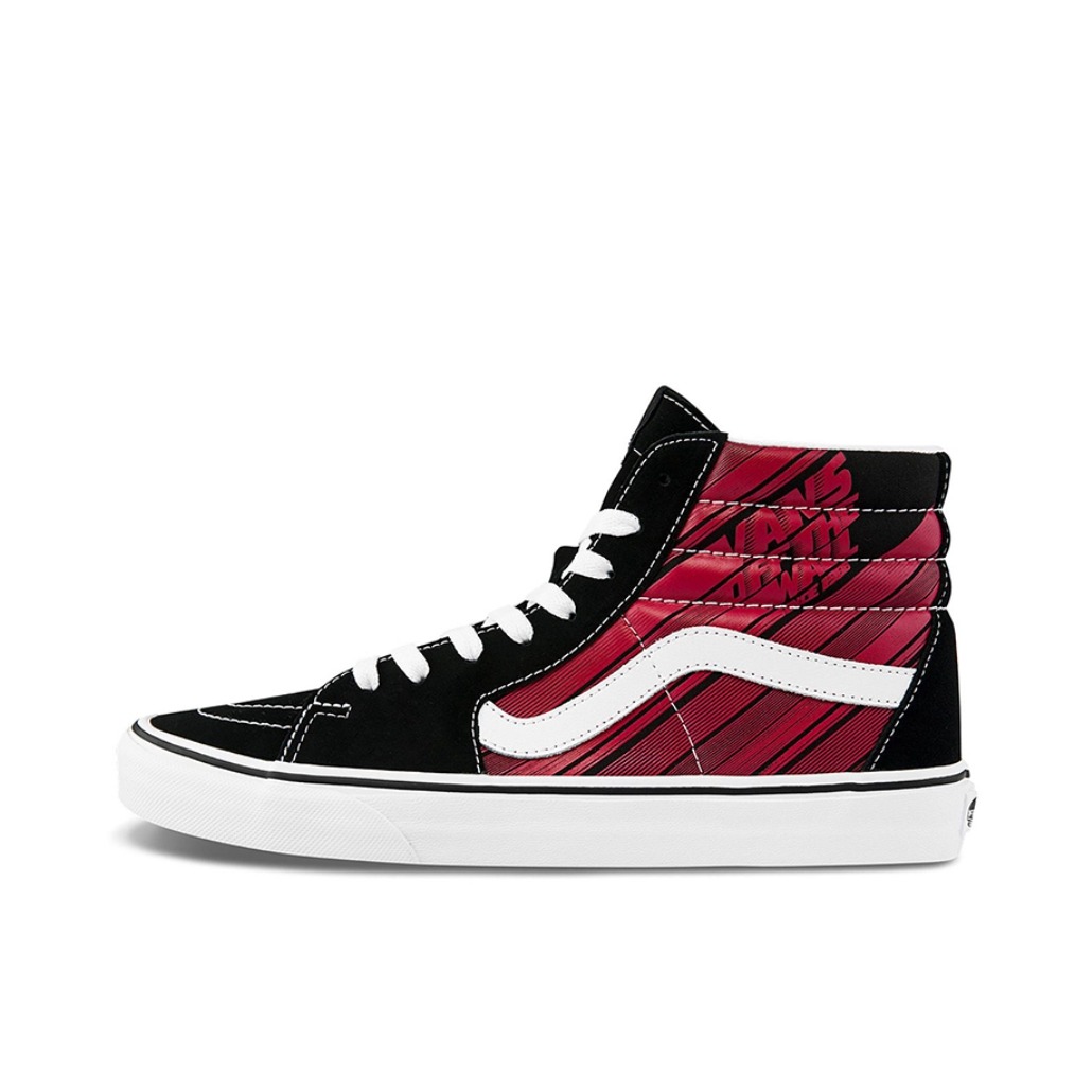 推荐商品：Vans/范斯 SK8-Hi 板鞋 潮流经典拼接复古街头厚底 红色/黑色