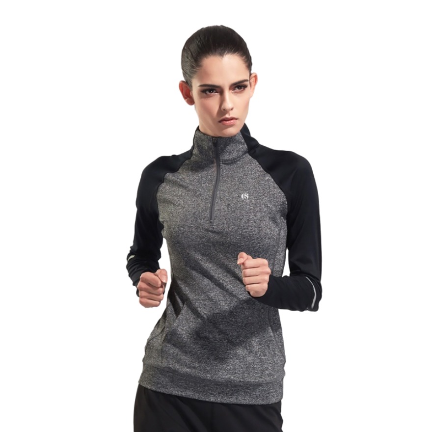 愉悦伽人立领瑜伽长袖T恤