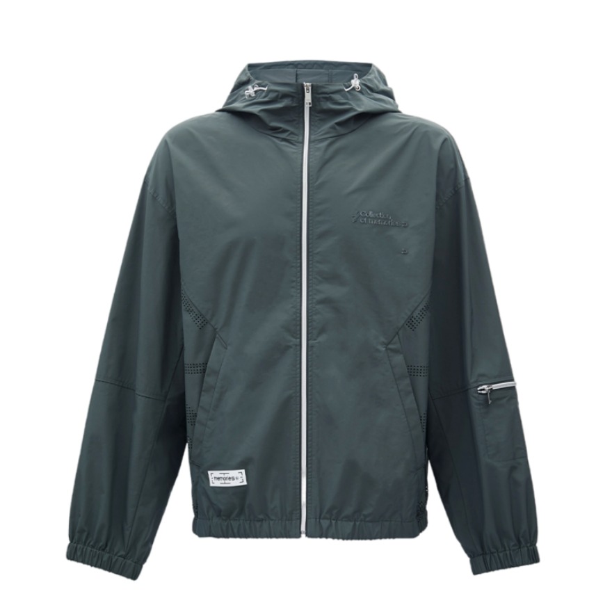 JACK JONES 反光胶印贴布透气网眼连帽休闲外套 男女同款 221321041