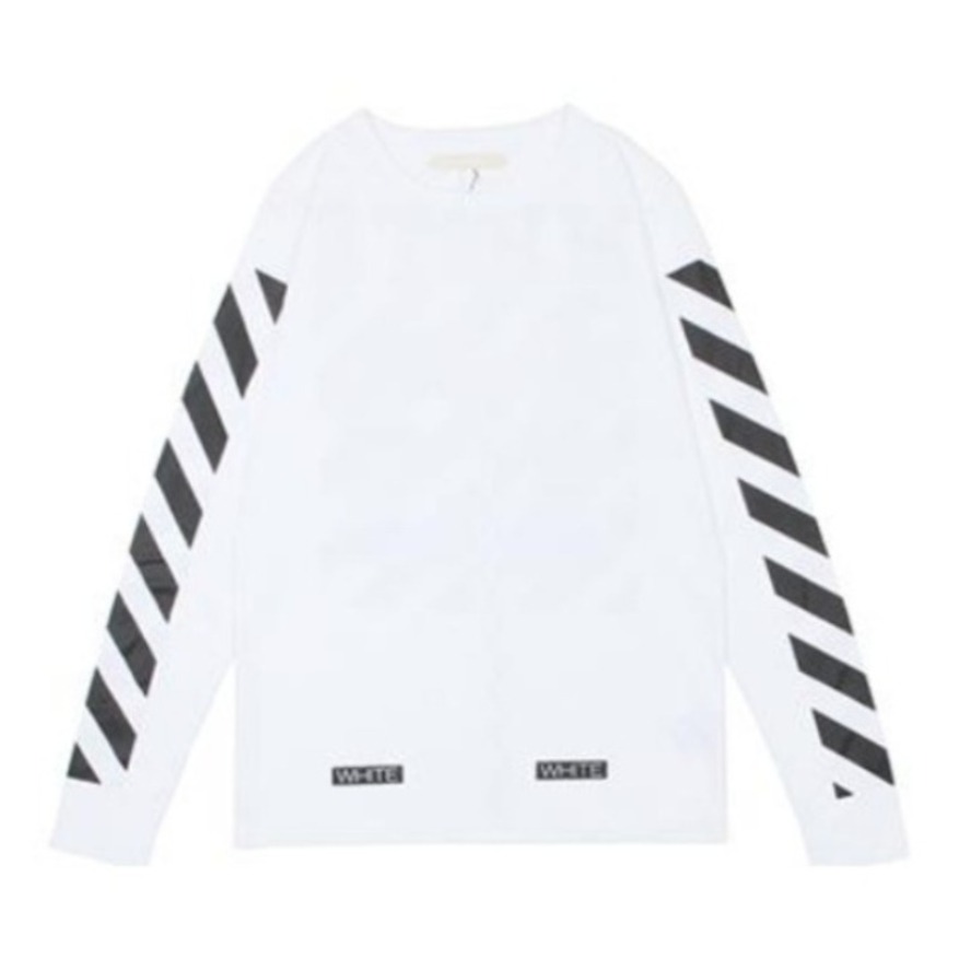 OFF-WHITE 后背Logo条纹打底长袖T恤 男女同款
