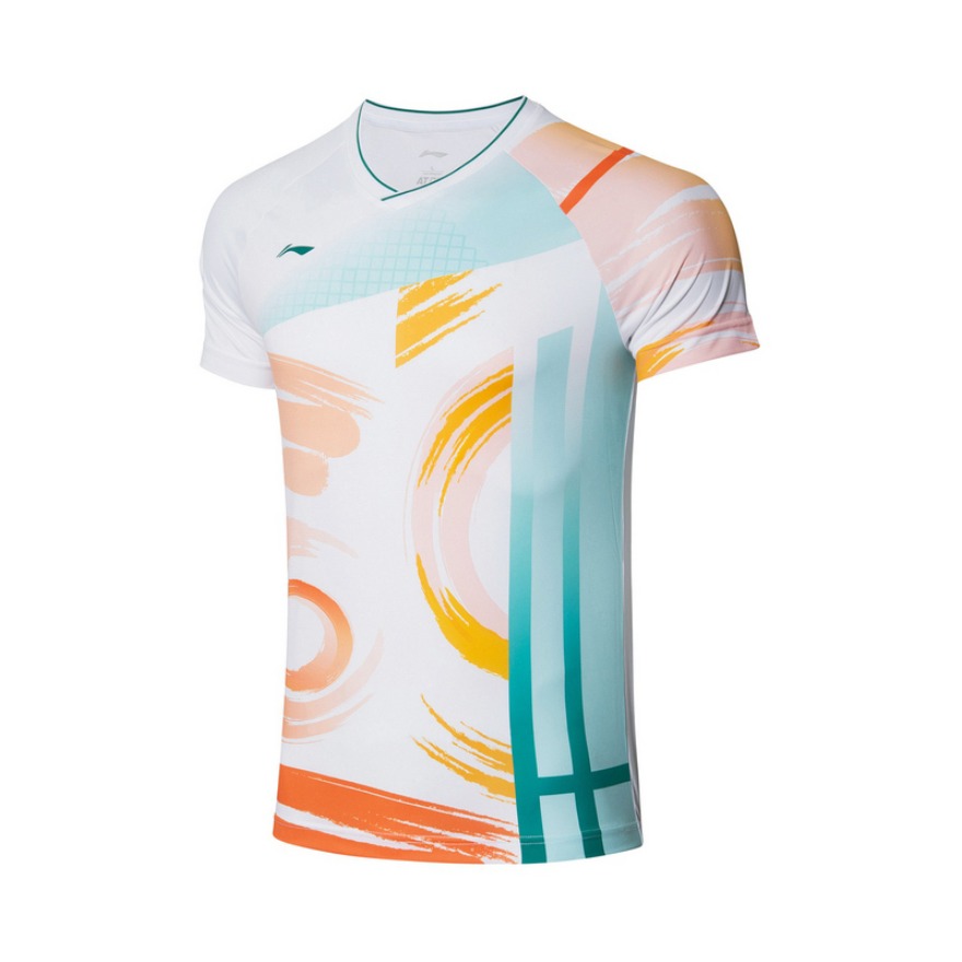 Li Ning 羽毛球服系列男子速干凉爽透气运动短袖T恤 AAYR193