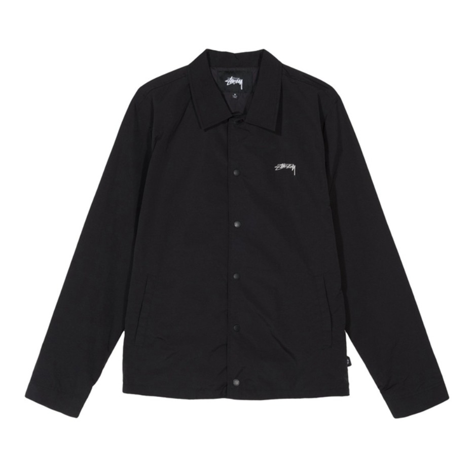 Stussy Basic Logo Jacket 经典背标背logo 教练夹克 男女同款 115490-BLAC