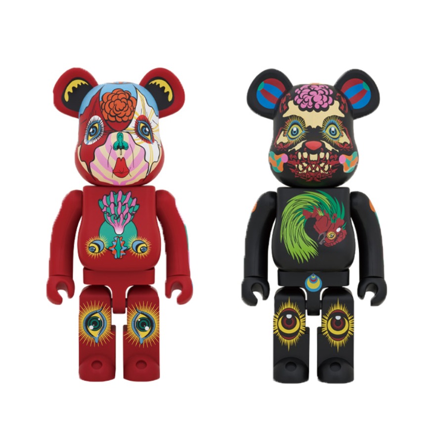 Bearbrick/积木熊 田名網敬一赤&黑积木熊公仔 潮流公仔