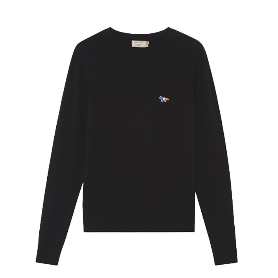 Maison Kitsune 经典三色狐狸刺绣毛衣 男女同款 AU00501KT1036