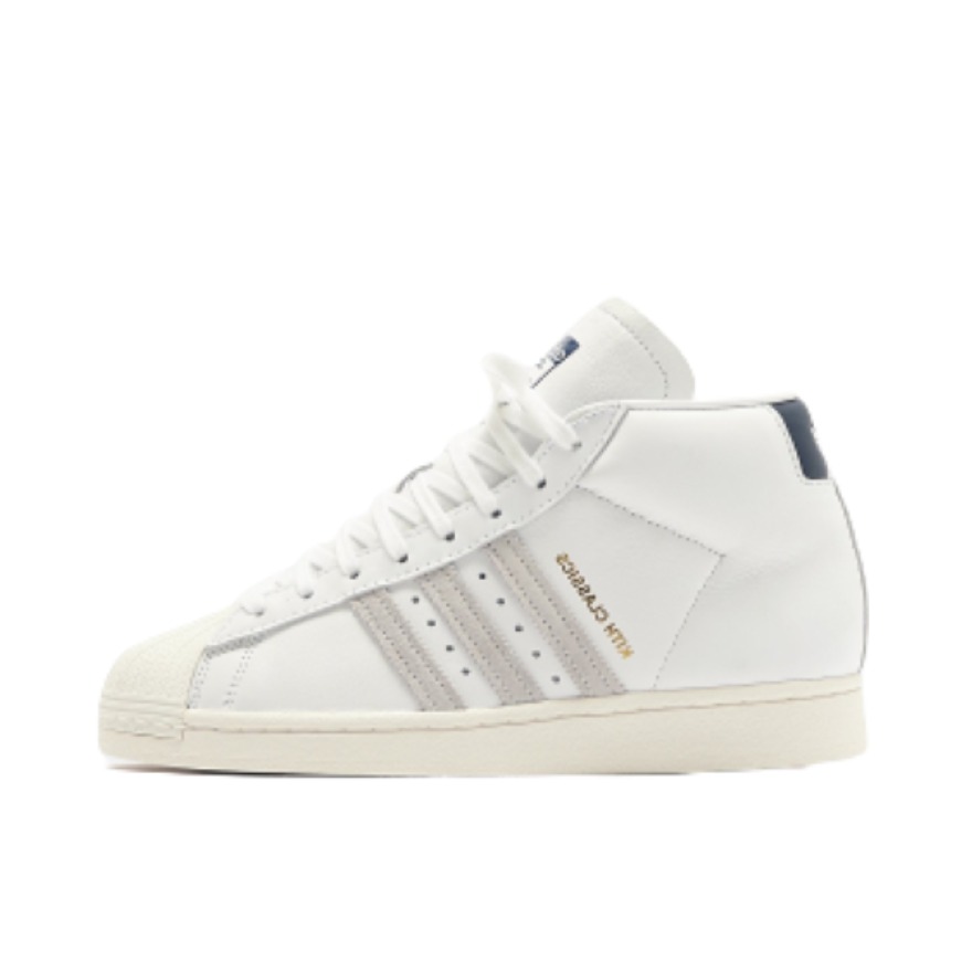 推荐商品：adidas Originals Pro Model 板鞋 时尚百搭休闲舒适透气防滑耐磨复古运动 Kith联名/白色/学院蓝/金色