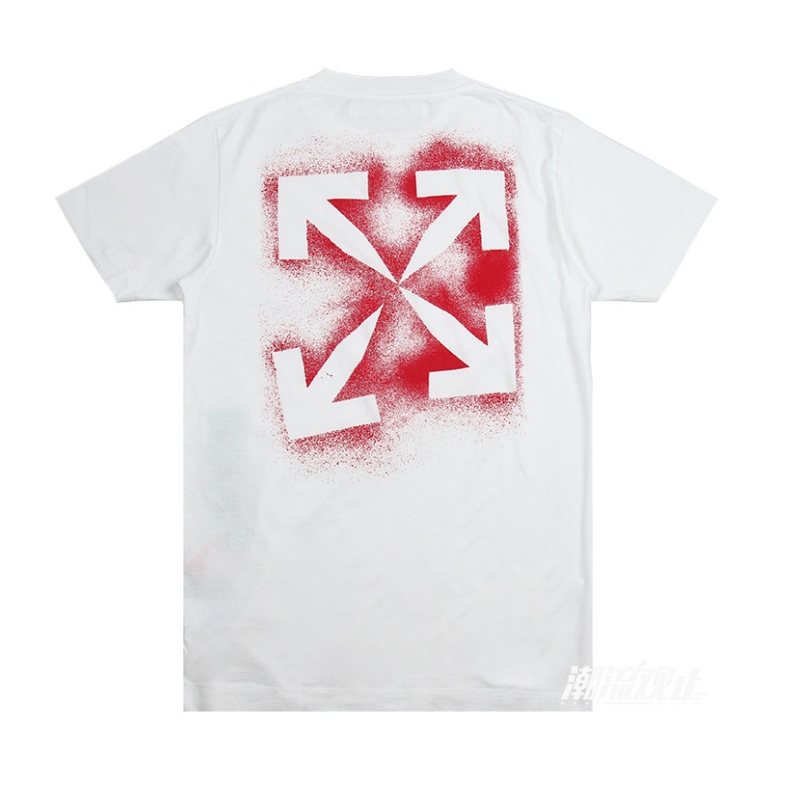 OFF-WHITE STENCIL S/S OVER T-SHIRT 喷漆效果箭头印花短袖T恤