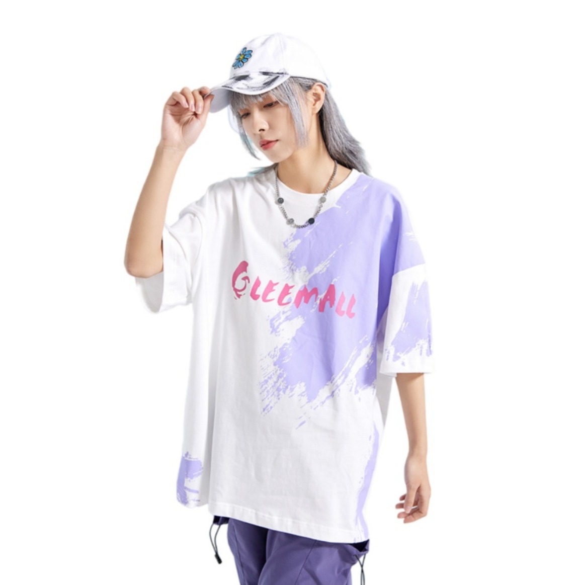 Glemall 宽松圆领涂鸦印花短袖 男女同款