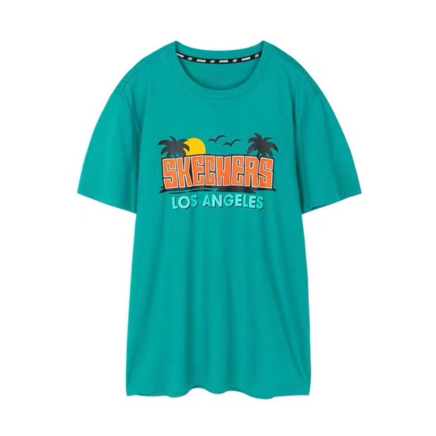 Skechers 男子运动亲子印花针织短袖T恤 L220M168