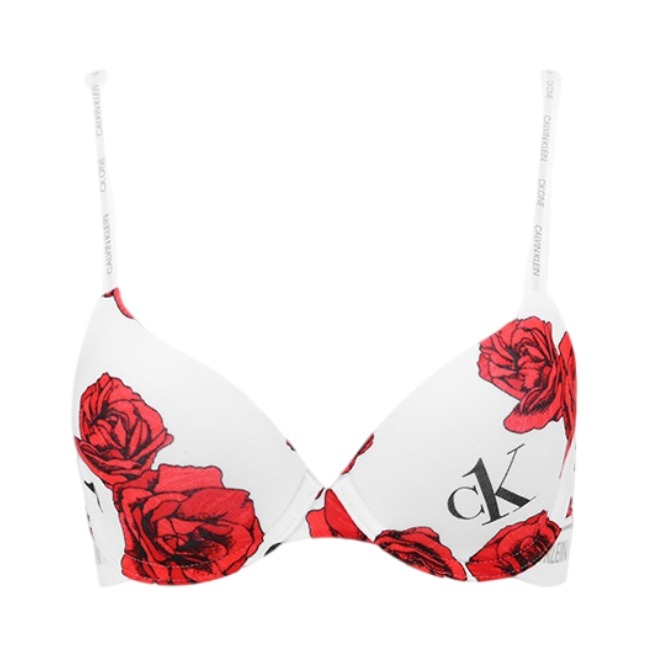 【泫雅同款】Calvin Klein 轻薄玫瑰印花有引力带薄垫内衣 QF5732AD