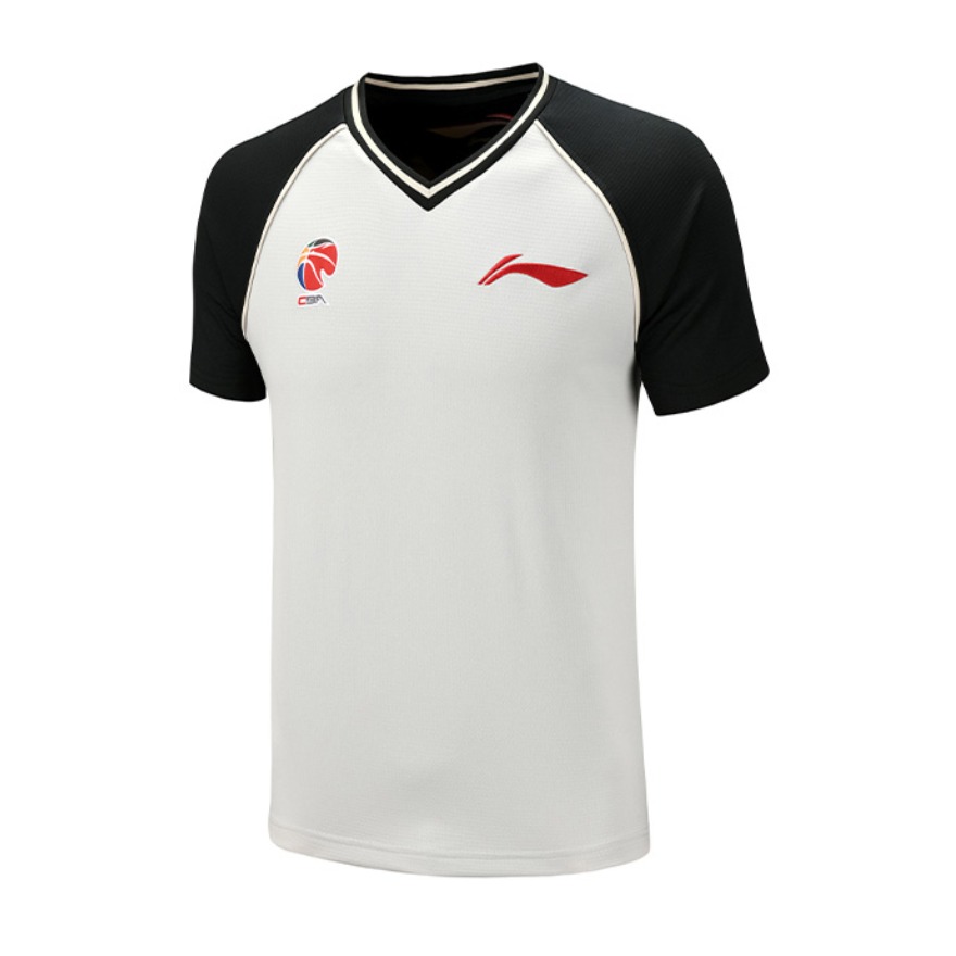 Li Ning 男女同款CBA赞助运动V领速干短袖T恤 ATSR567