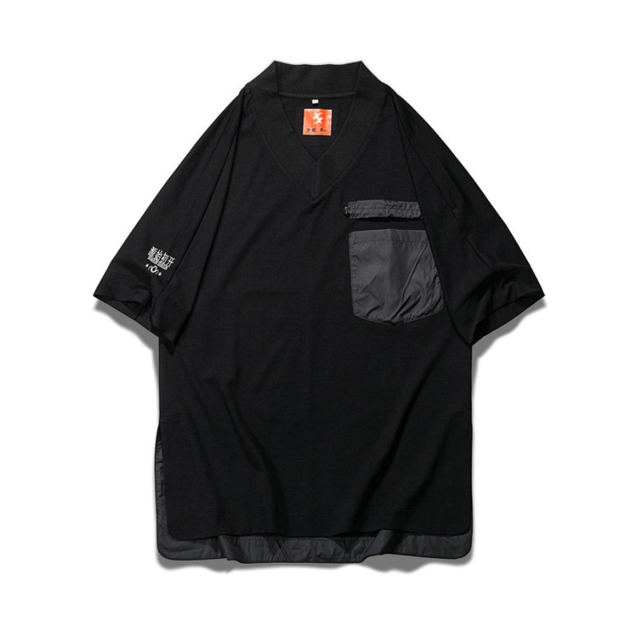 Xtep 少林联名款V领宽松运动短袖 男女同款 980329010747