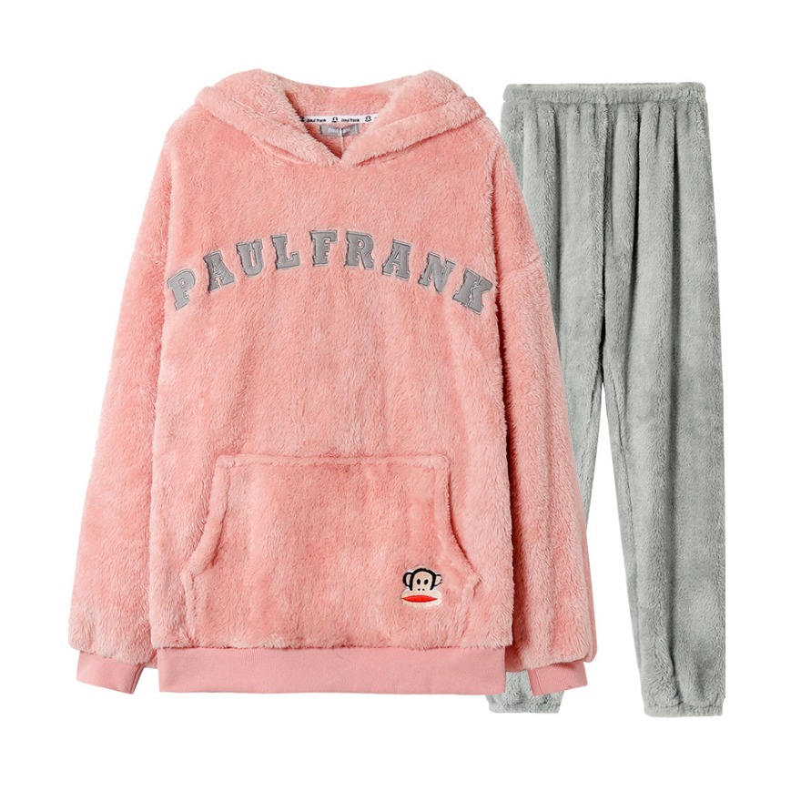Paul Frank/大嘴猴 卡通法兰绒家居服睡衣套装 PFJOA20411HW