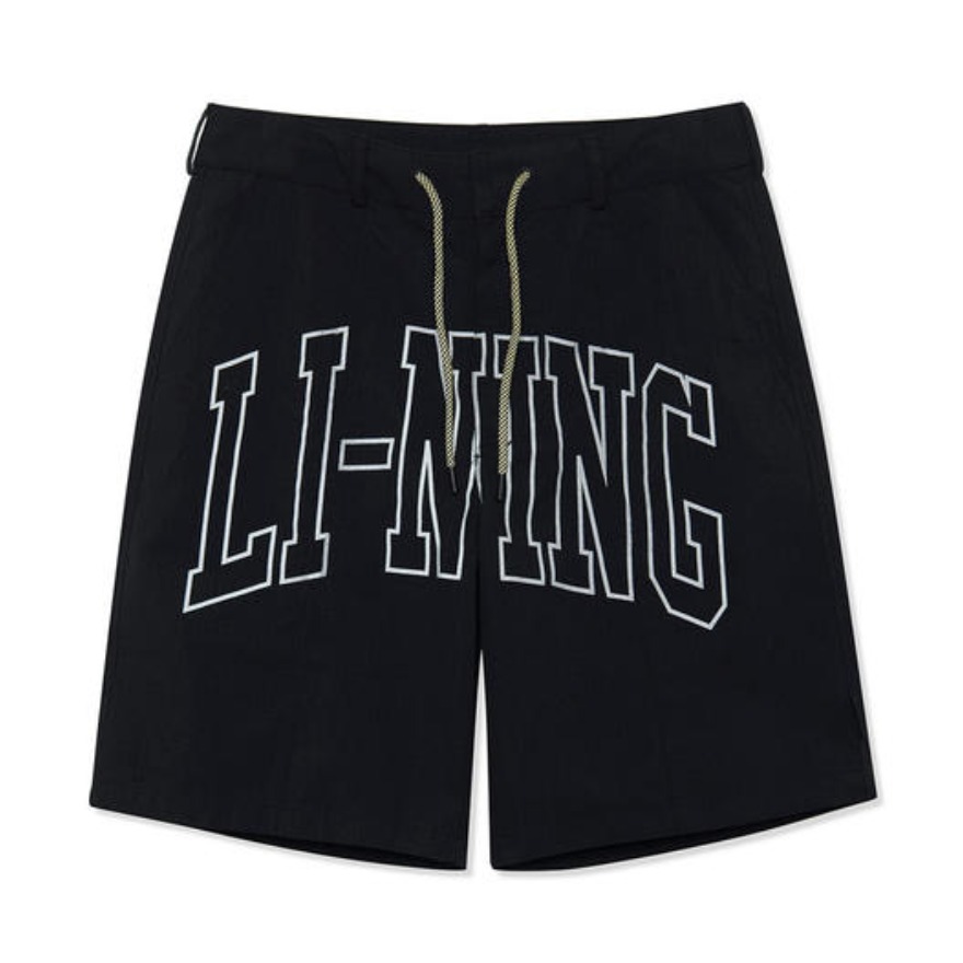 【早秋推荐】Li Ning x CHINATOWN MARKET 联名字母印花宽松反光运动短裤 男女同款 AKSR689