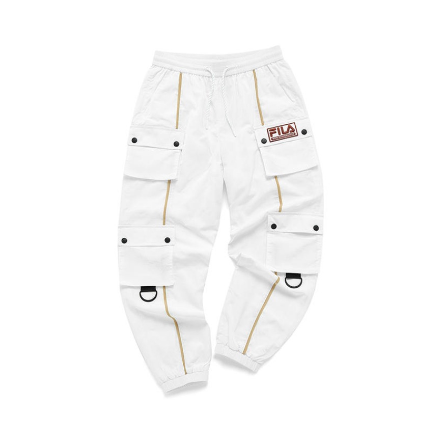 FILA FUSION 女子工装梭织多口袋束脚休闲长裤 T11W137803F