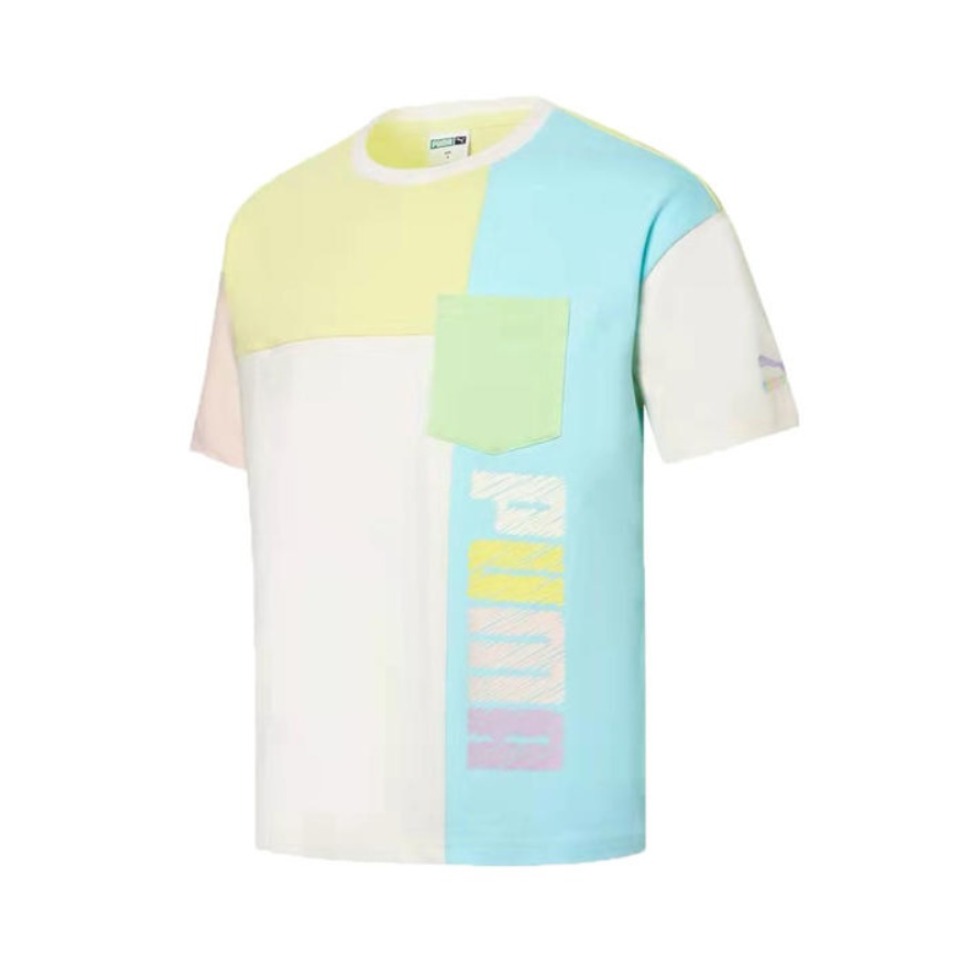 Puma 字母印花撞色圆领短袖 533998