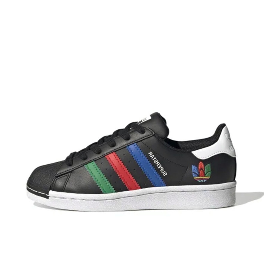 推荐商品：【宋雨琦同款】 adidas Originals Superstar 板鞋 轻便贝壳头薄底舒适百搭耐磨复古 大童/黑色/蓝色/绿色