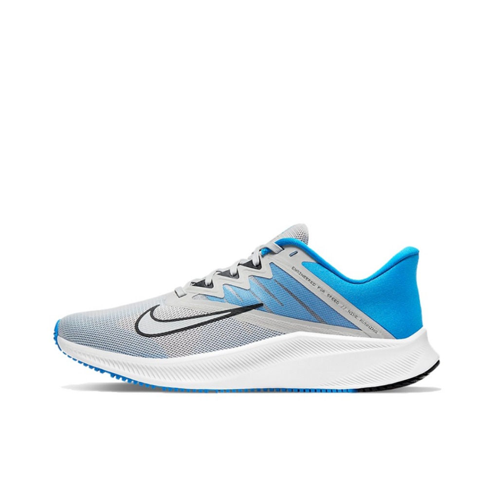推荐商品：Nike Quest 3 跑鞋 网面透气减震轻便防滑耐磨舒适防水 白色/灰色/蓝色