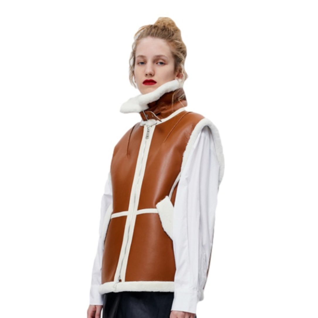 UR 青春撞色毛绒翻领复古马甲 女装 YL02S1AN2000