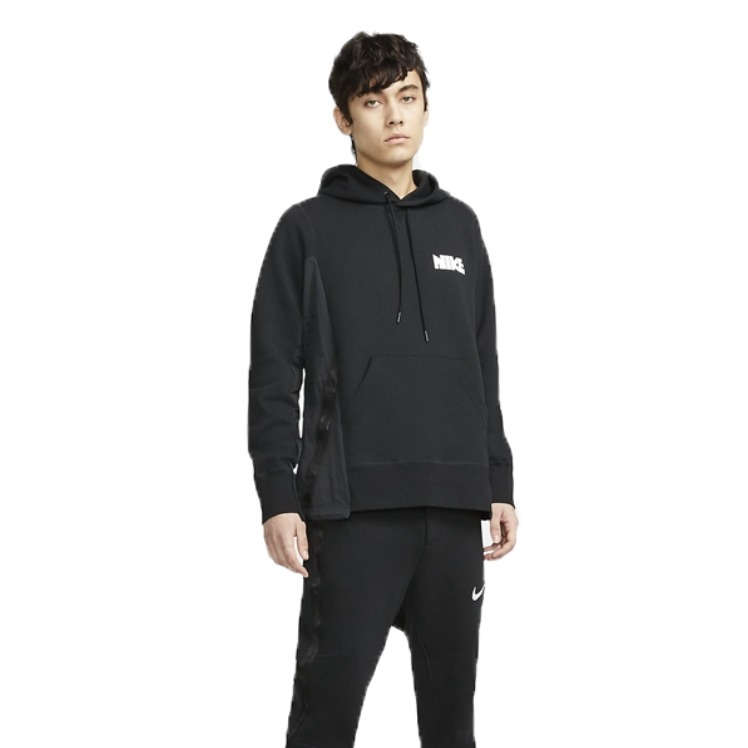 Nike Sacai联名美式透气拼接运动连帽套头卫衣 男女同款 CZ4695