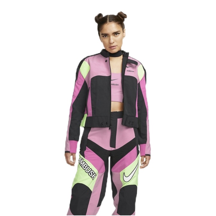 Nike 女装  机车撞色拼接透气运动立领夹克 CW8000