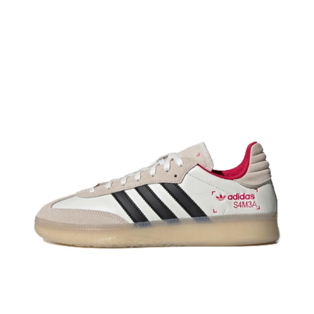 推荐商品：adidas Originals Samba RM T头鞋 德训鞋 板鞋 时尚舒适百搭防滑耐磨 White/Grey/Red 白灰红