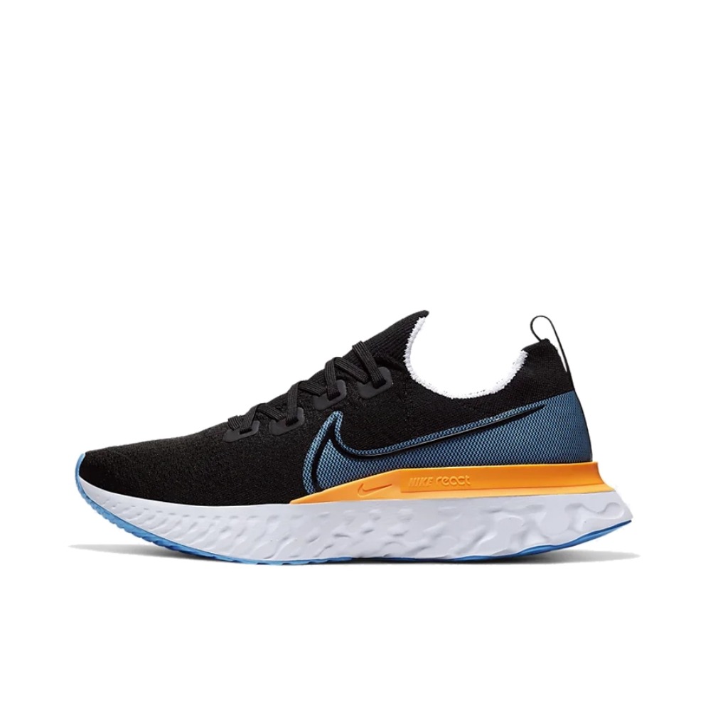 推荐商品：Nike React Infinity Run 跑鞋 减震舒适防滑耐磨轻便透气潮流百搭时尚休闲运动织物 黑蓝橙