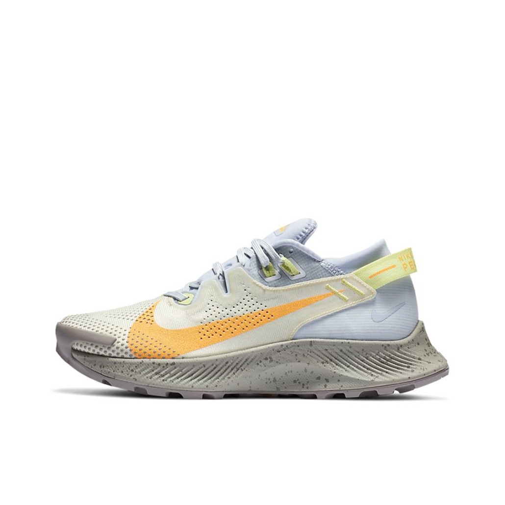 推荐商品：Nike Pegasus Trail 2 跑鞋 户外训练轻便透气防滑耐磨织物运动合成革 氢蓝/橙/淡绿