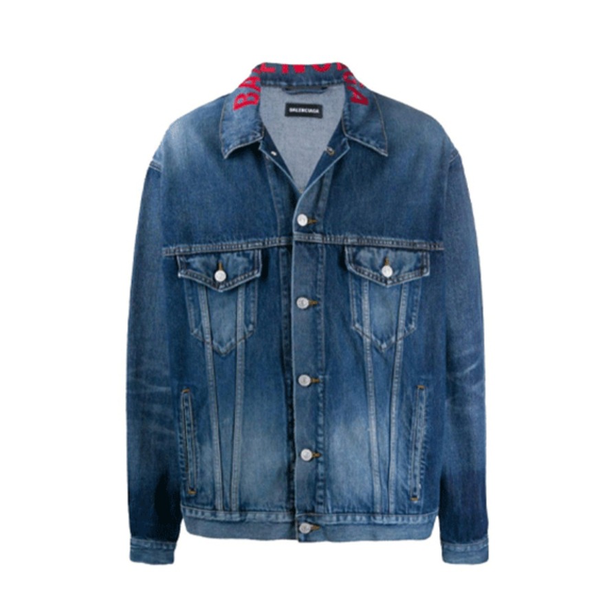 Balenciaga 巴黎世家 字母翻领领口牛仔夹克 男女同款