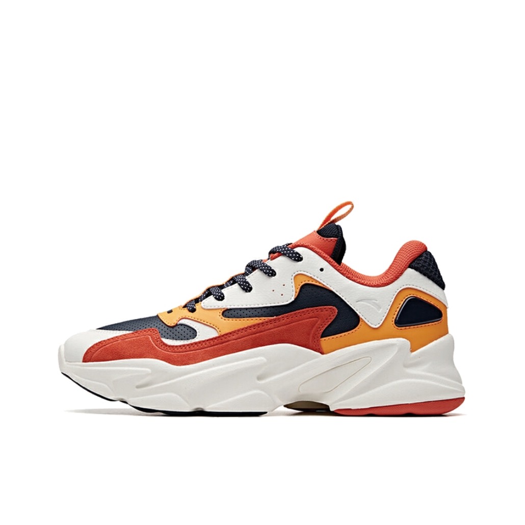 推荐商品：安踏 生活系列 潮流百搭 减震防滑 网面透气 运动休闲鞋 11948882 焦糖橙/象牙白