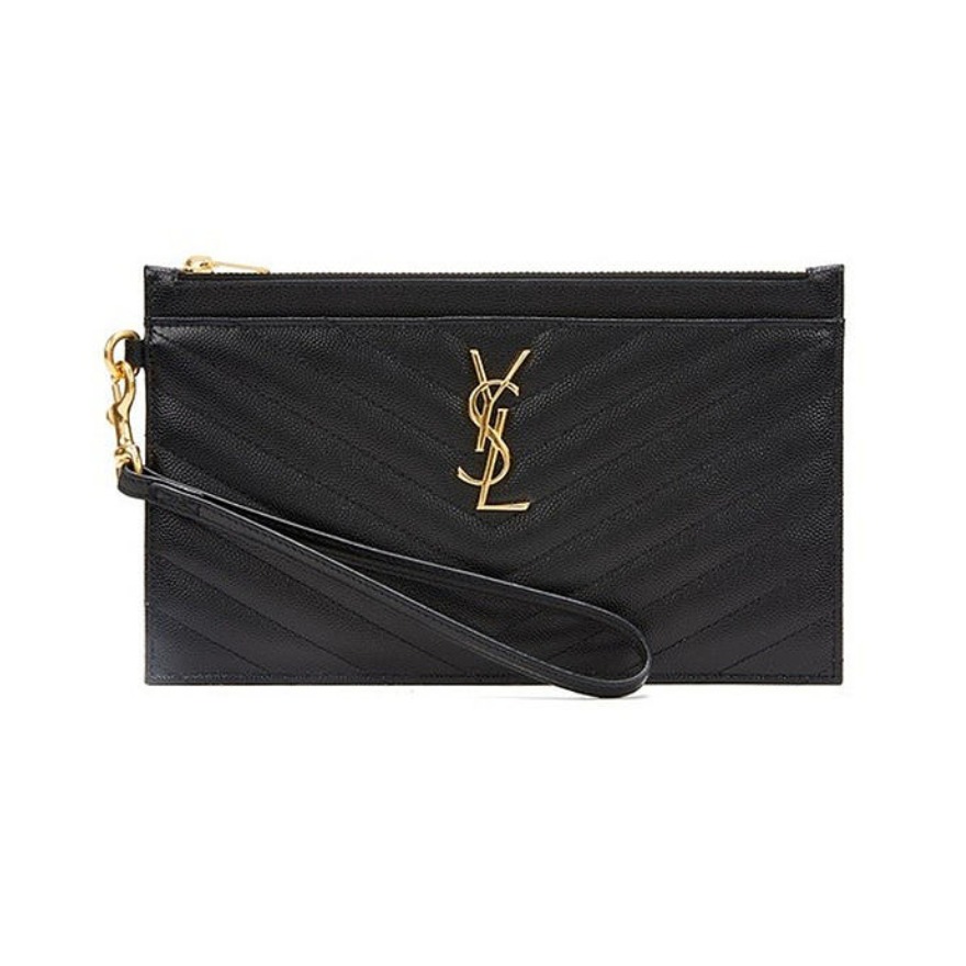 推荐商品：YSL/圣罗兰 Le Monogramme 满印老花Logo压纹光滑牛皮革粒面拉链卡包